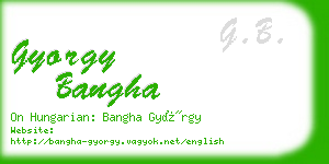 gyorgy bangha business card